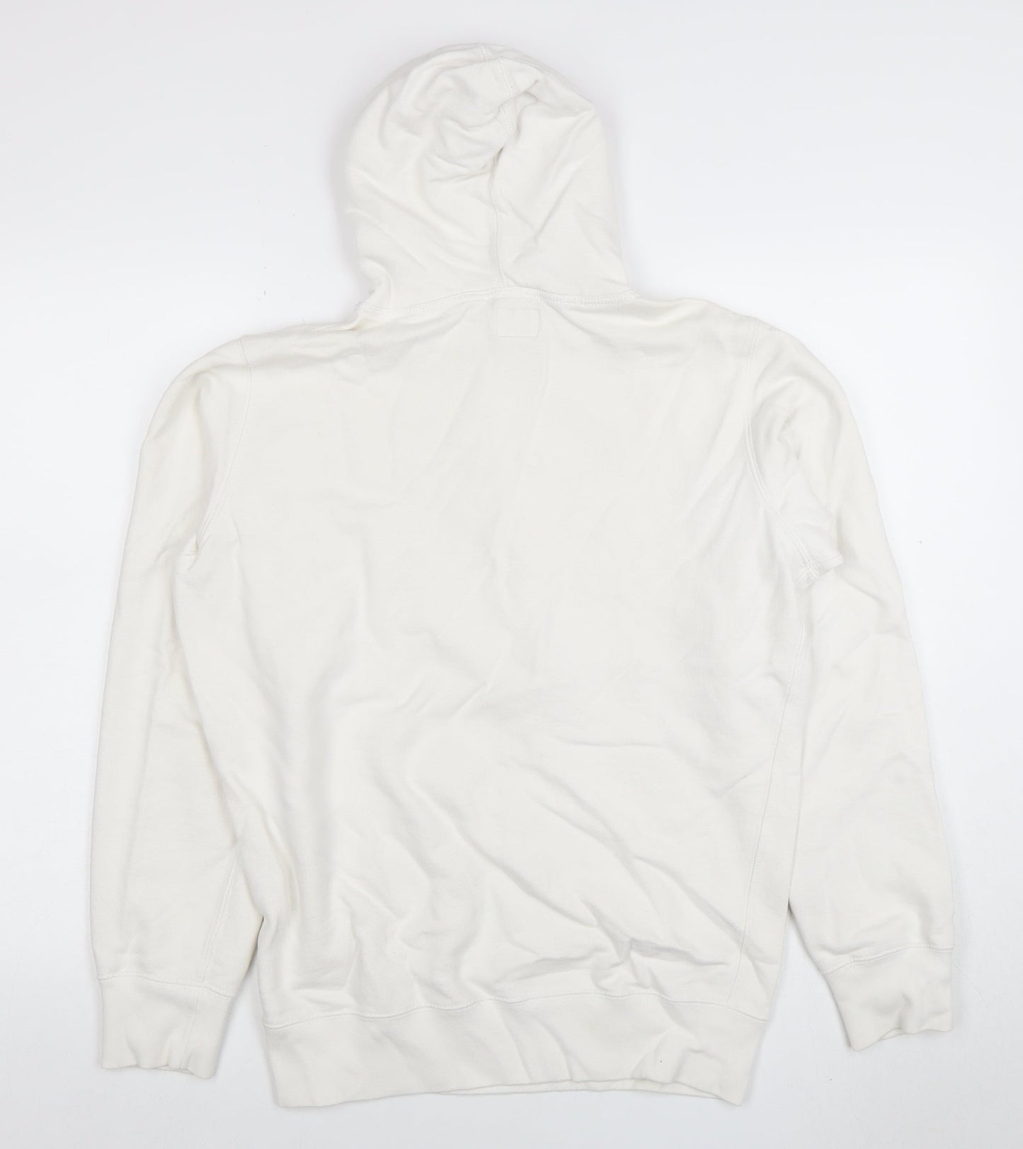 Diesel Women's Ivory Graphic Pullover Hoodie Size L 100% Cotton