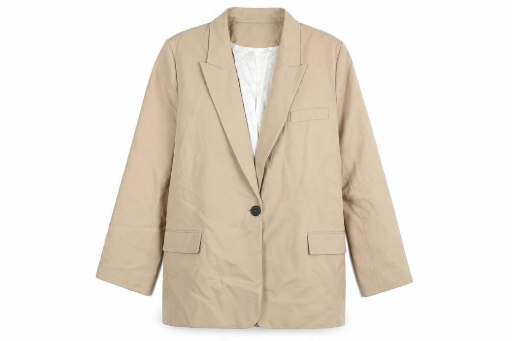 Zara Women Beige XL Single-Breasted Blazer Jacket