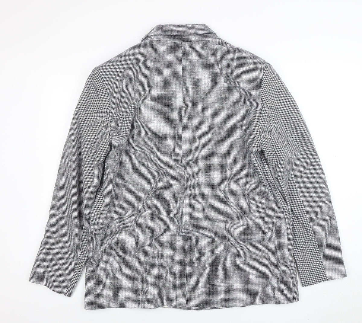 Zara Women Grey Houndstooth Double-Breasted Blazer Size 14