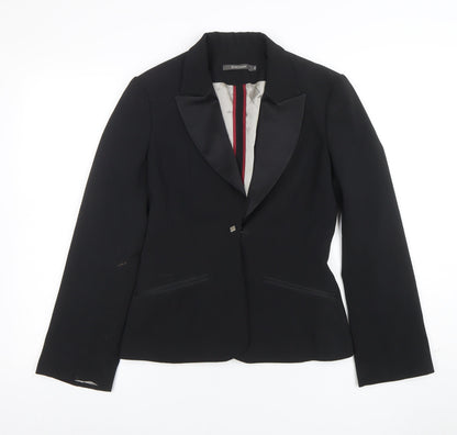 River Island Black Shawl Lapel Tuxedo Blazer Women Size 8