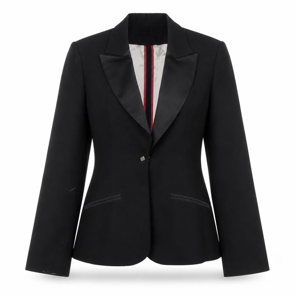 River Island Black Shawl Lapel Tuxedo Blazer Women Size 8