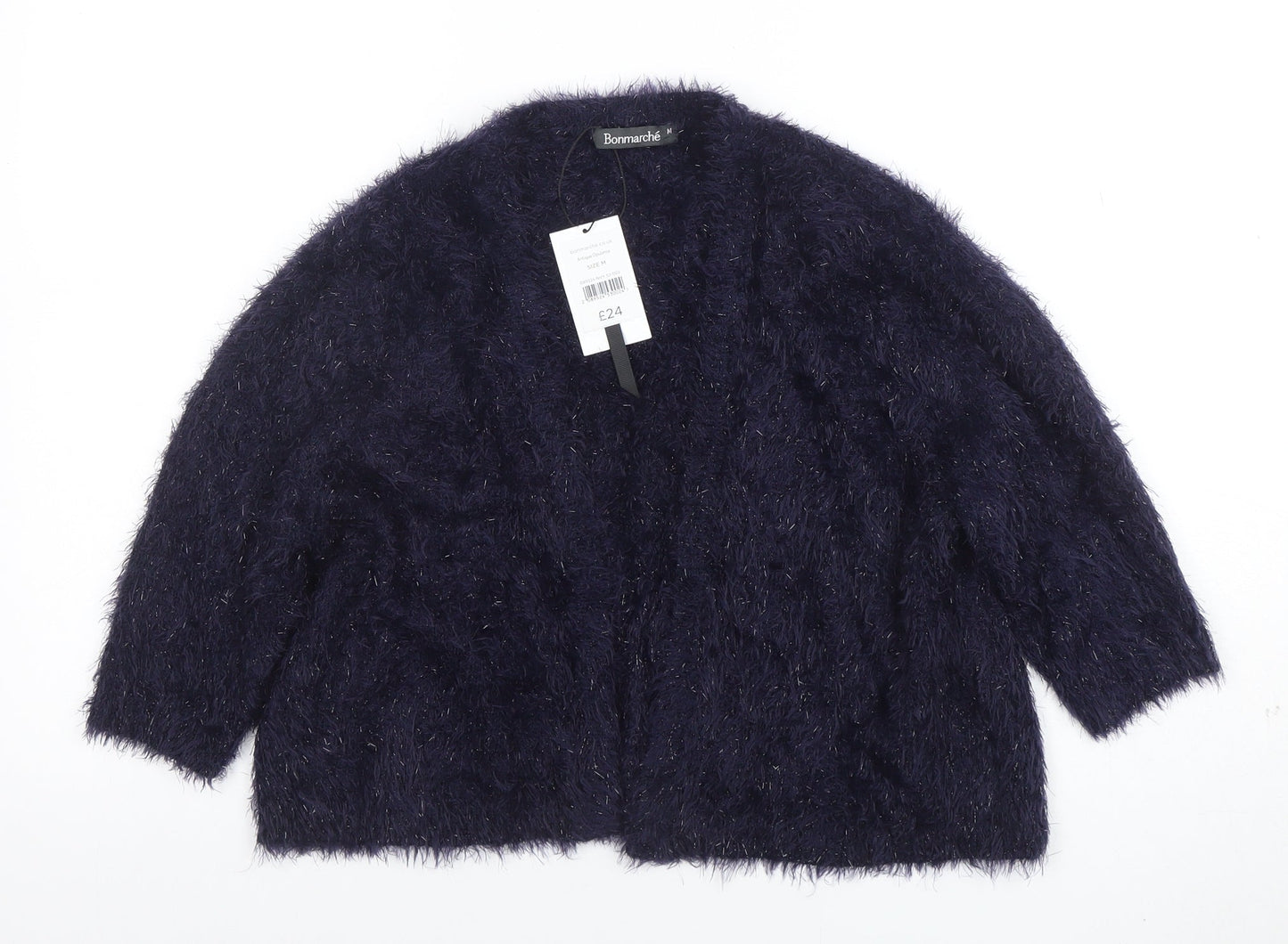 Bonmarché Women’s Blue Fluffy Open Front Cardigan Size M