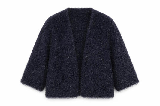 Bonmarché Women’s Blue Fluffy Open Front Cardigan Size M