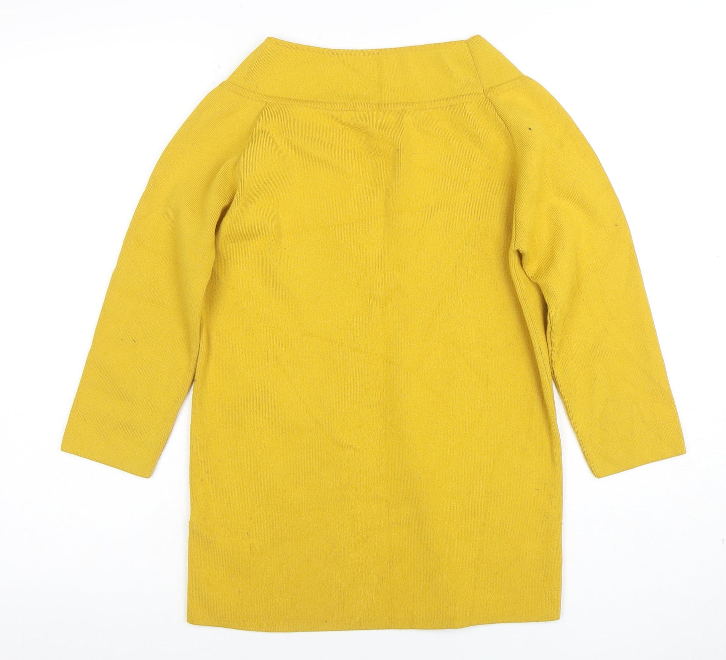 Marks and Spencer Per Una Women's Yellow V-Neck Knit Jumper Size 12