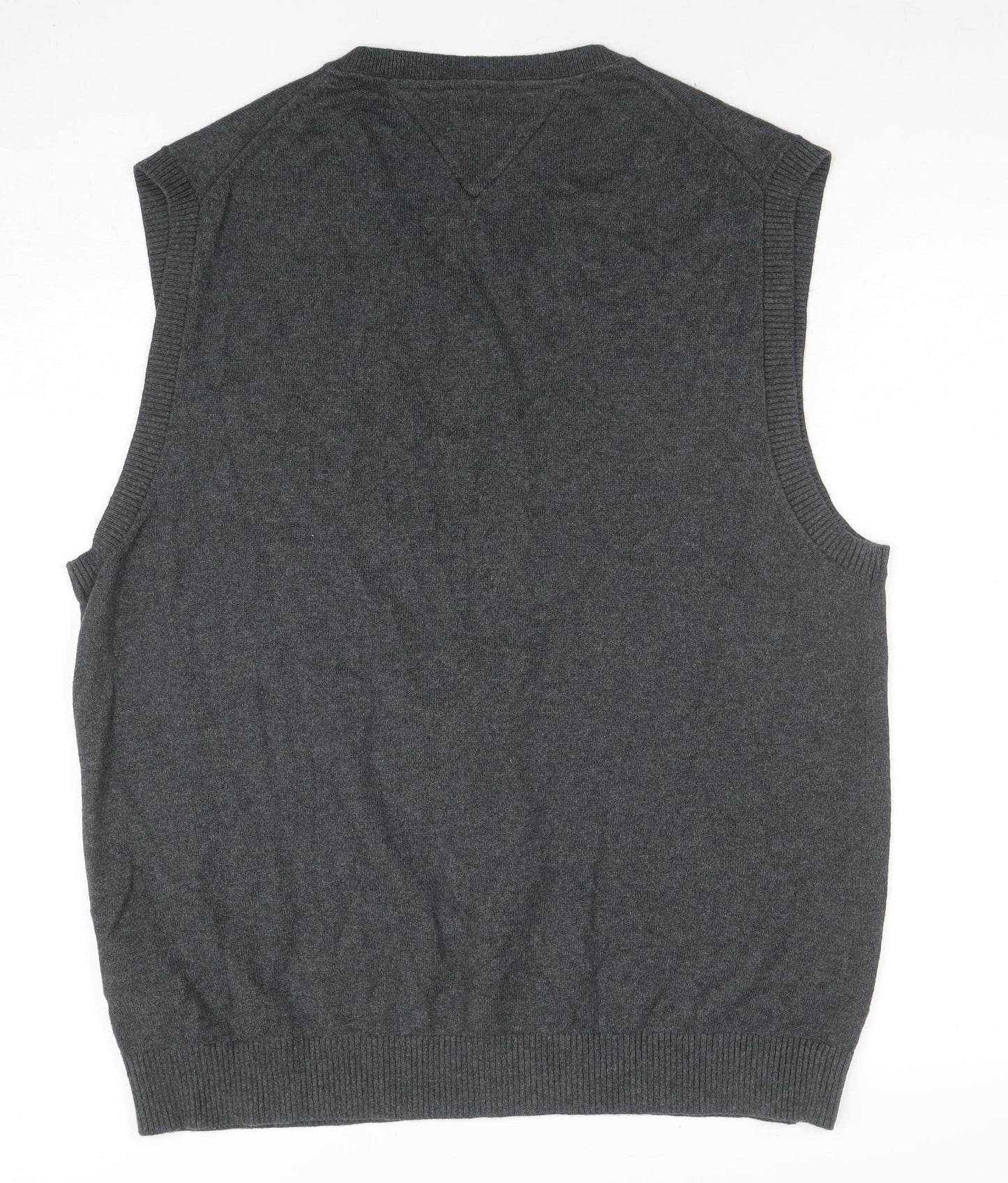 Tommy Hilfiger Men’s Grey Cotton Cashmere V-Neck Vest L