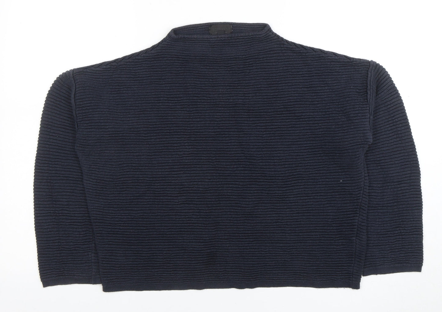 Topshop Womens Black Mock Neck Ribbed Knit Pullover Jumper Size 10
