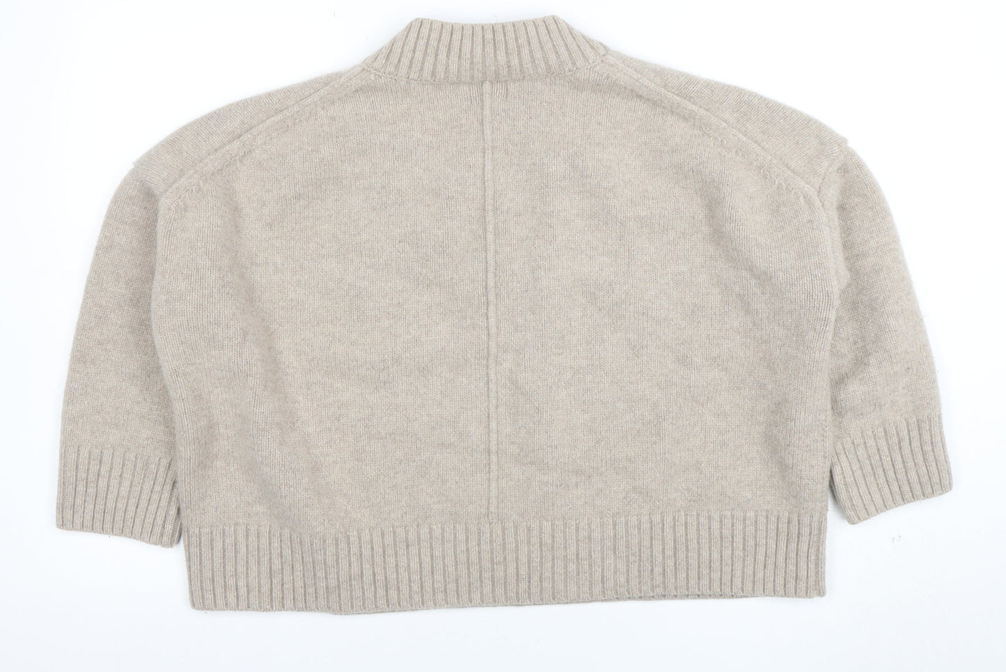 H&M Women’s Beige Wool V-Neck Knit Pullover Jumper Size M