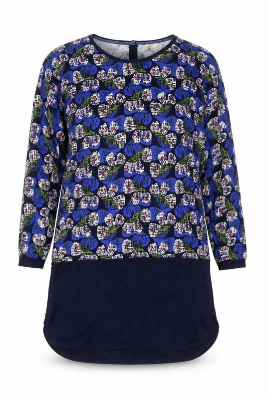 White Stuff Women's Blue Floral Shift Dress Size 10 Long Sleeve