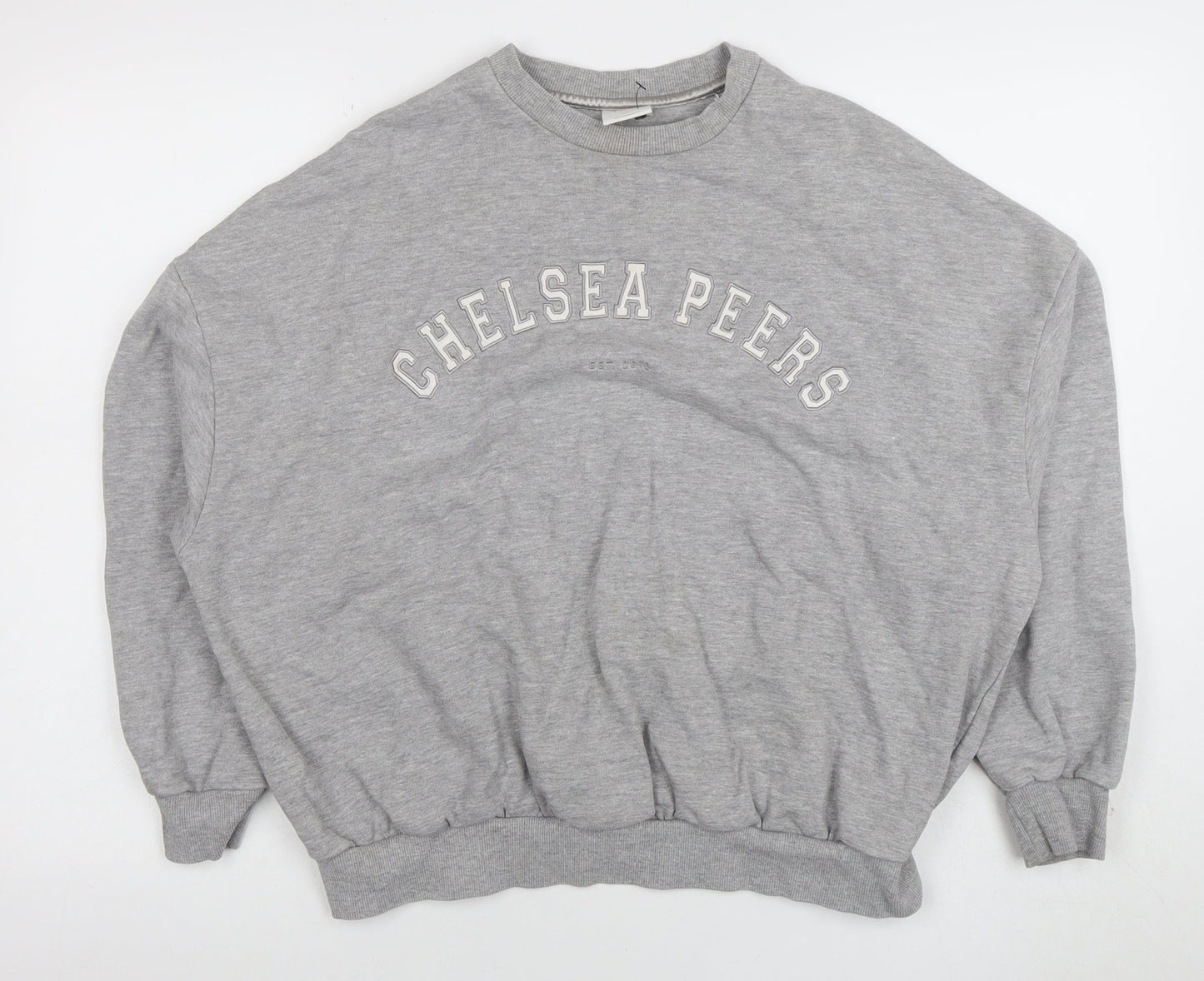 Chelsea Peers Women Grey Small Crew Neck Pullover Sweatshirt