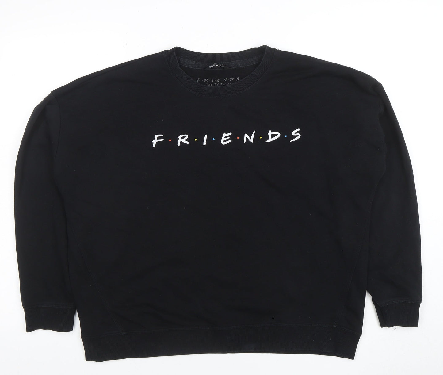 New Look Womens Black Friends TV Sweatshirt Size 12 Cotton Blend