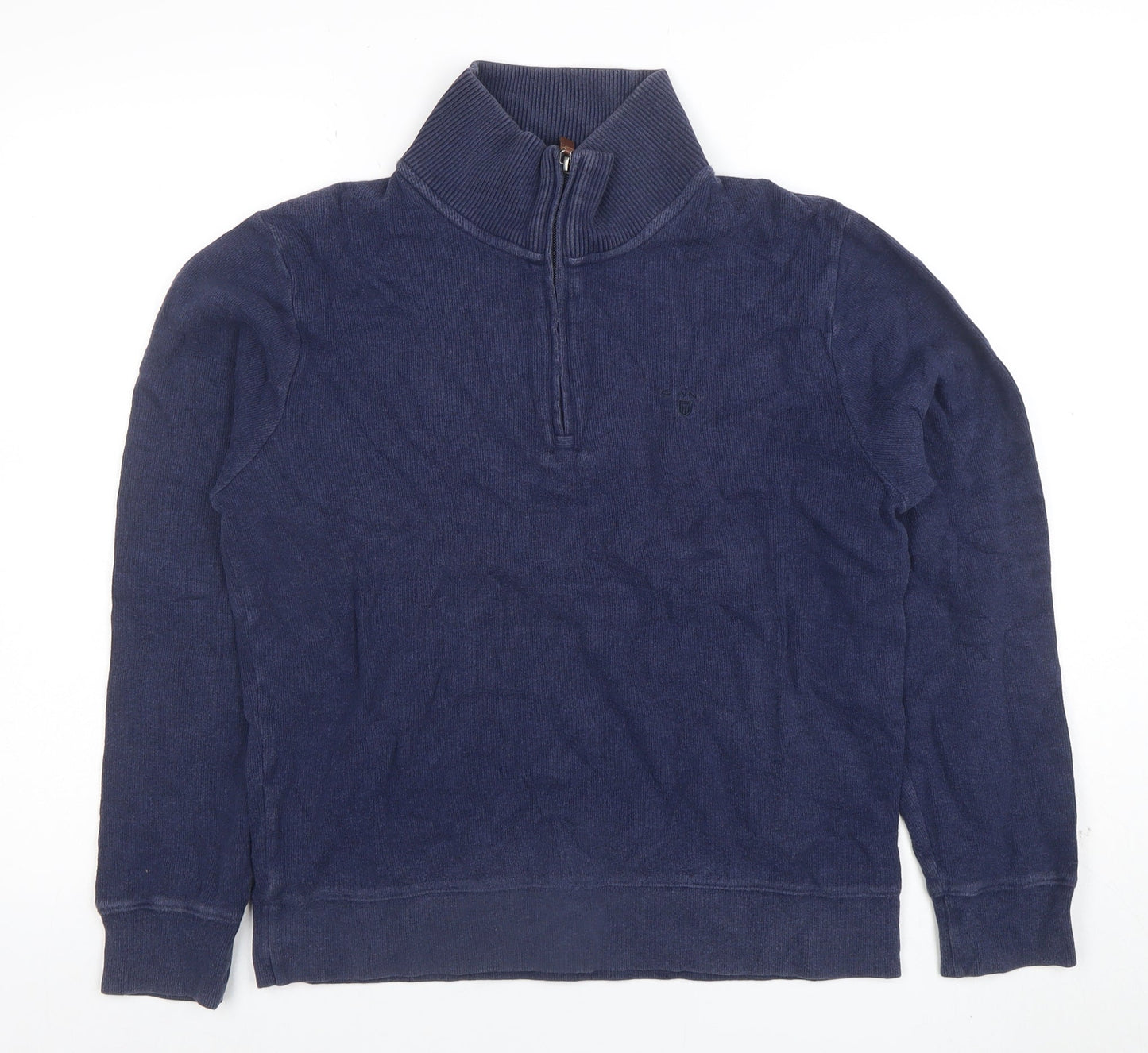 GANT Men's Blue 1/4 Zip Cotton Sweatshirt Size S