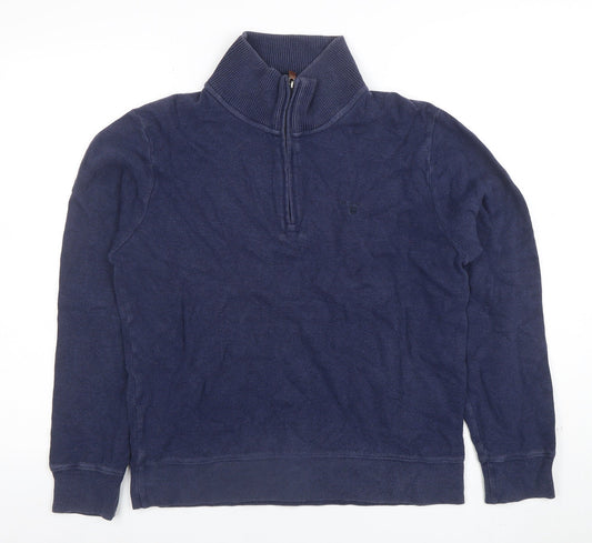 GANT Men's Blue 1/4 Zip Cotton Sweatshirt Size S