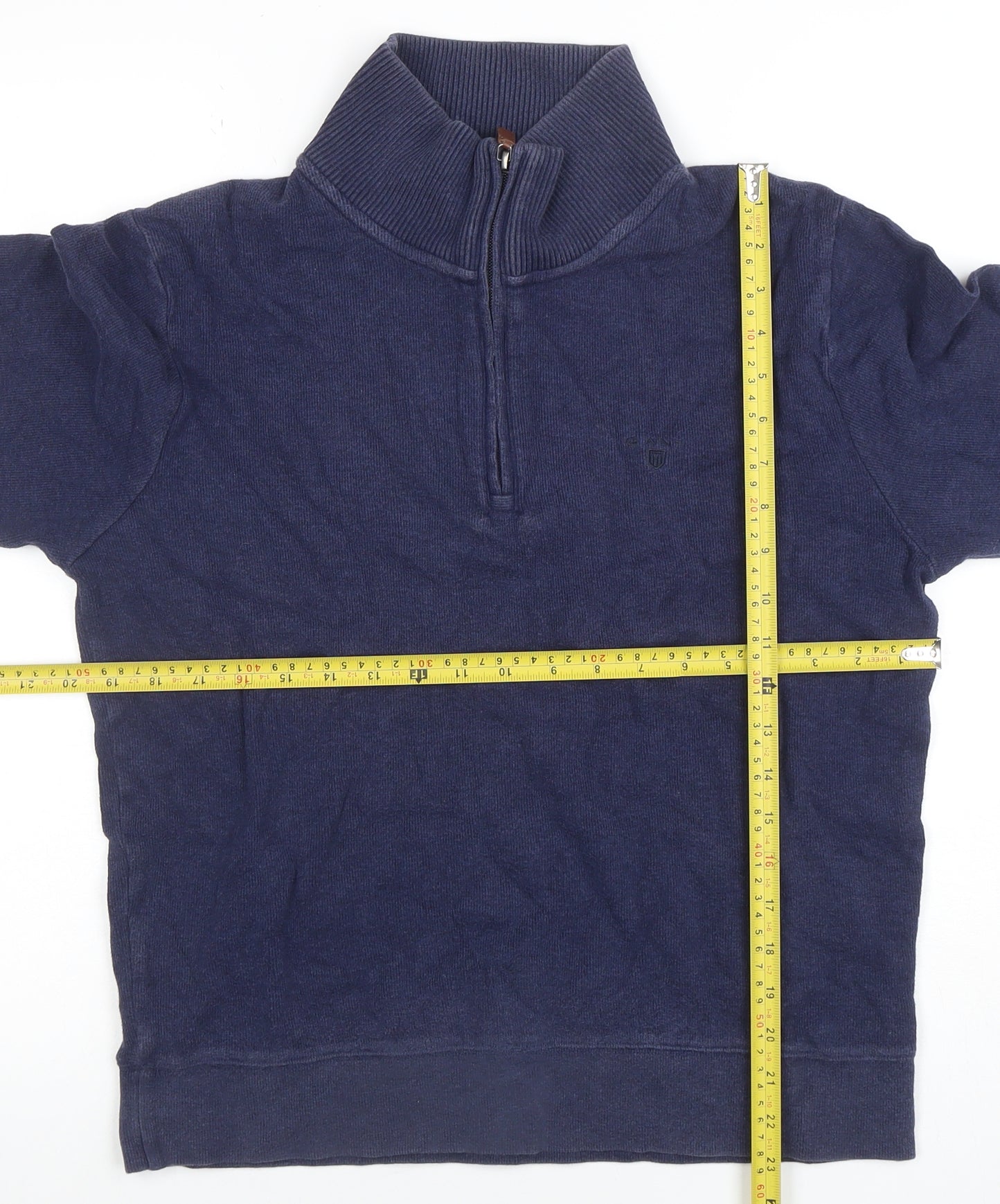 GANT Men's Blue 1/4 Zip Cotton Sweatshirt Size S