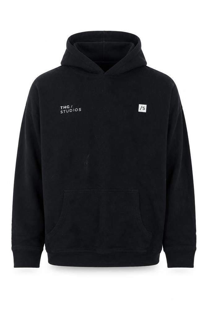 THG Studios Men's Black Pullover Hoodie Size S Logo Graphic