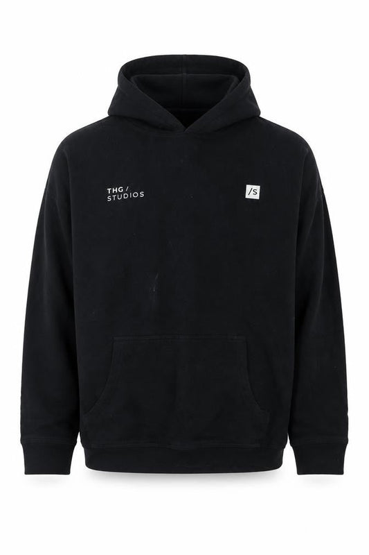 THG Studios Men's Black Pullover Hoodie Size S Logo Graphic