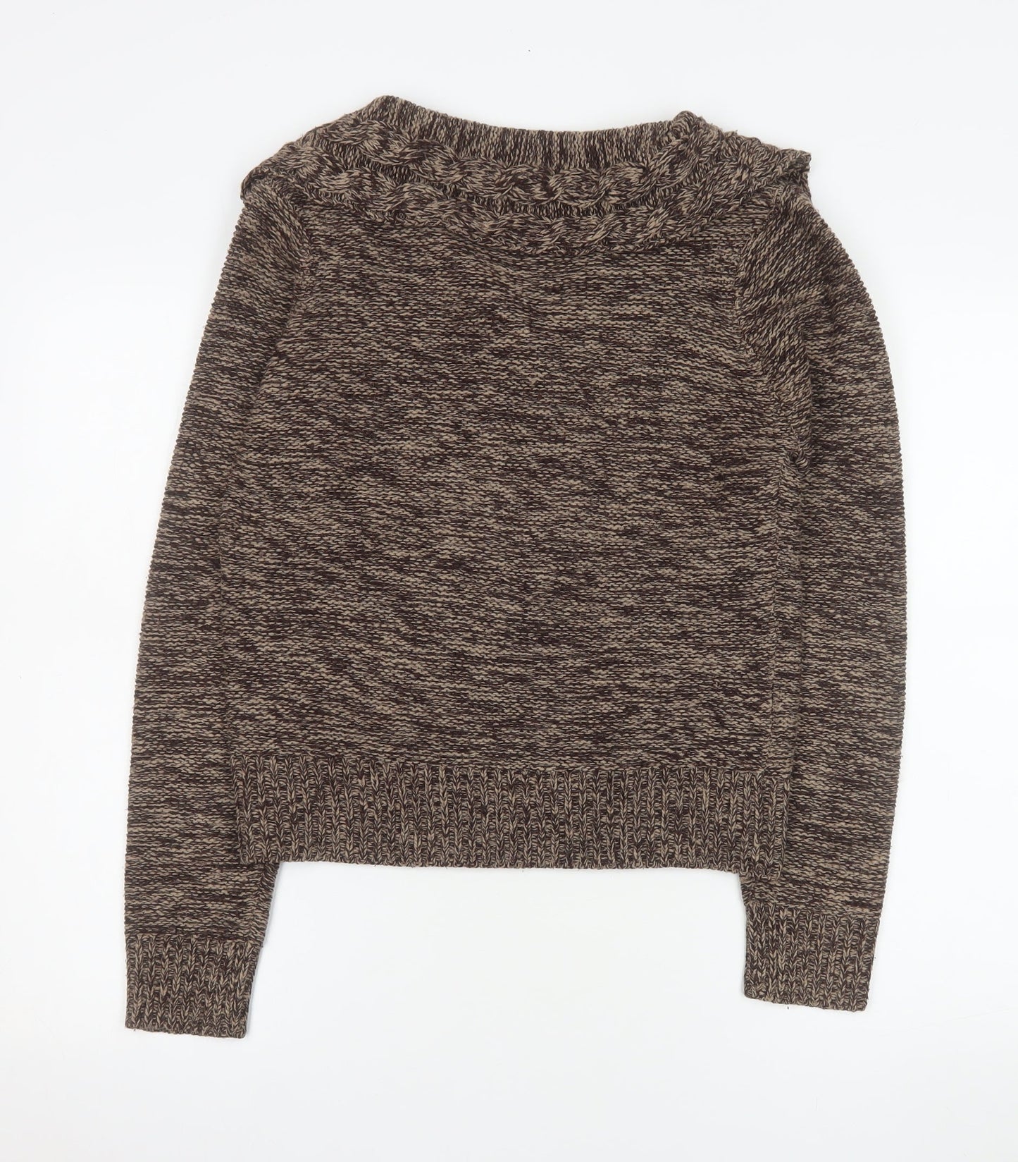 Stephanie Rogers Women’s Brown Cable-Knit Acrylic Pullover Jumper S