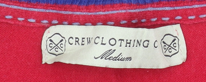 Crew Clothing Co. Women's Red V-Neck Cotton Wool Jumper Medium