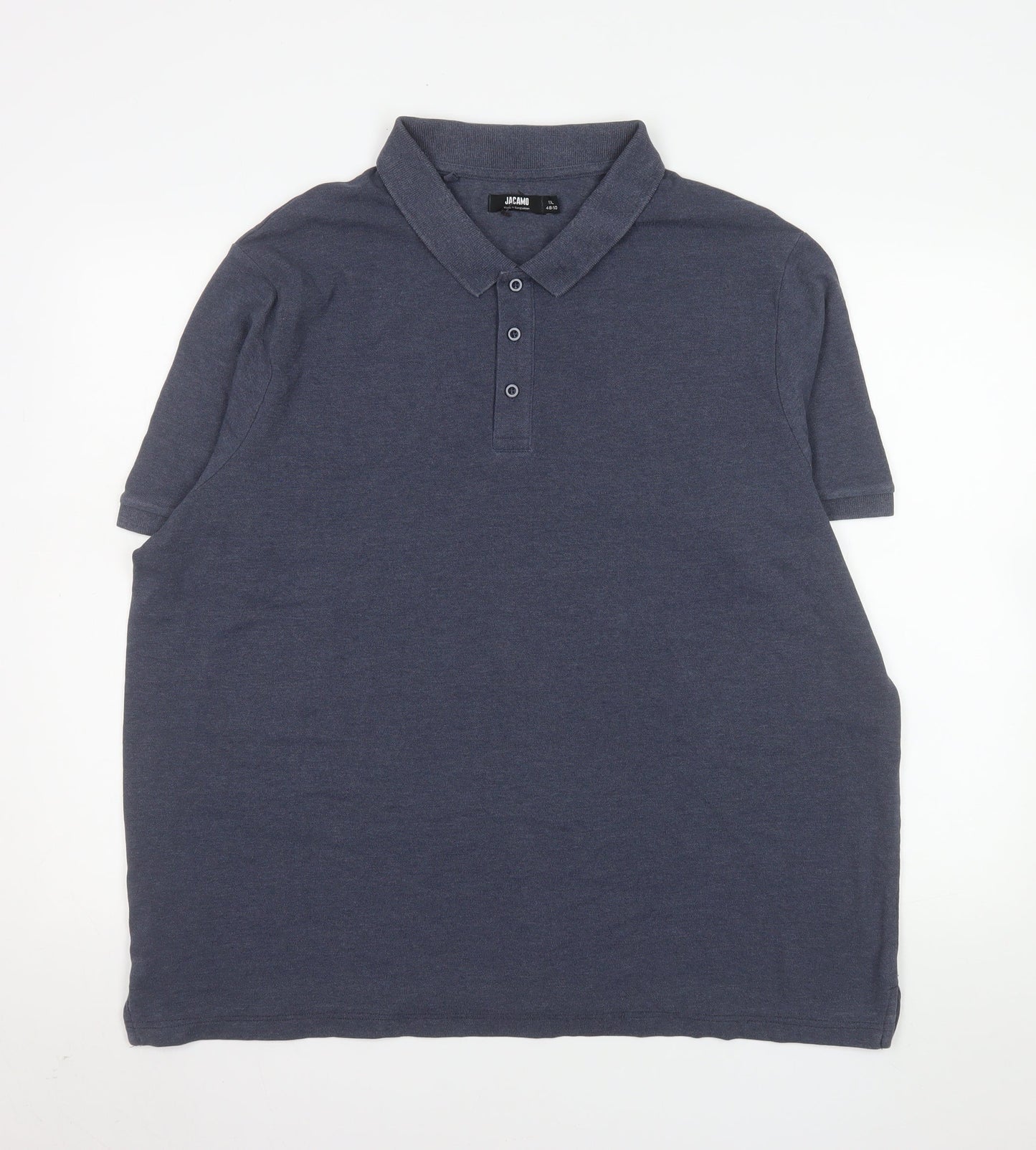 Jacamo Men's Blue 1X Regular Fit Short Sleeve Polo Shirt