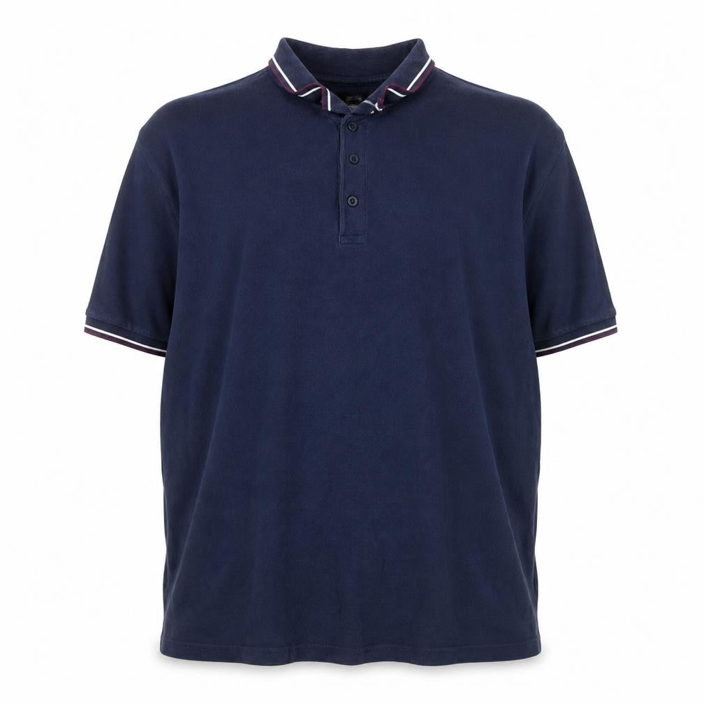 Jacamo Men's Blue Big 1X Cotton Short Sleeve Polo Shirt