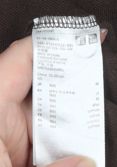 Uniqlo Men's Brown Cotton Short Sleeve Polo Shirt XS