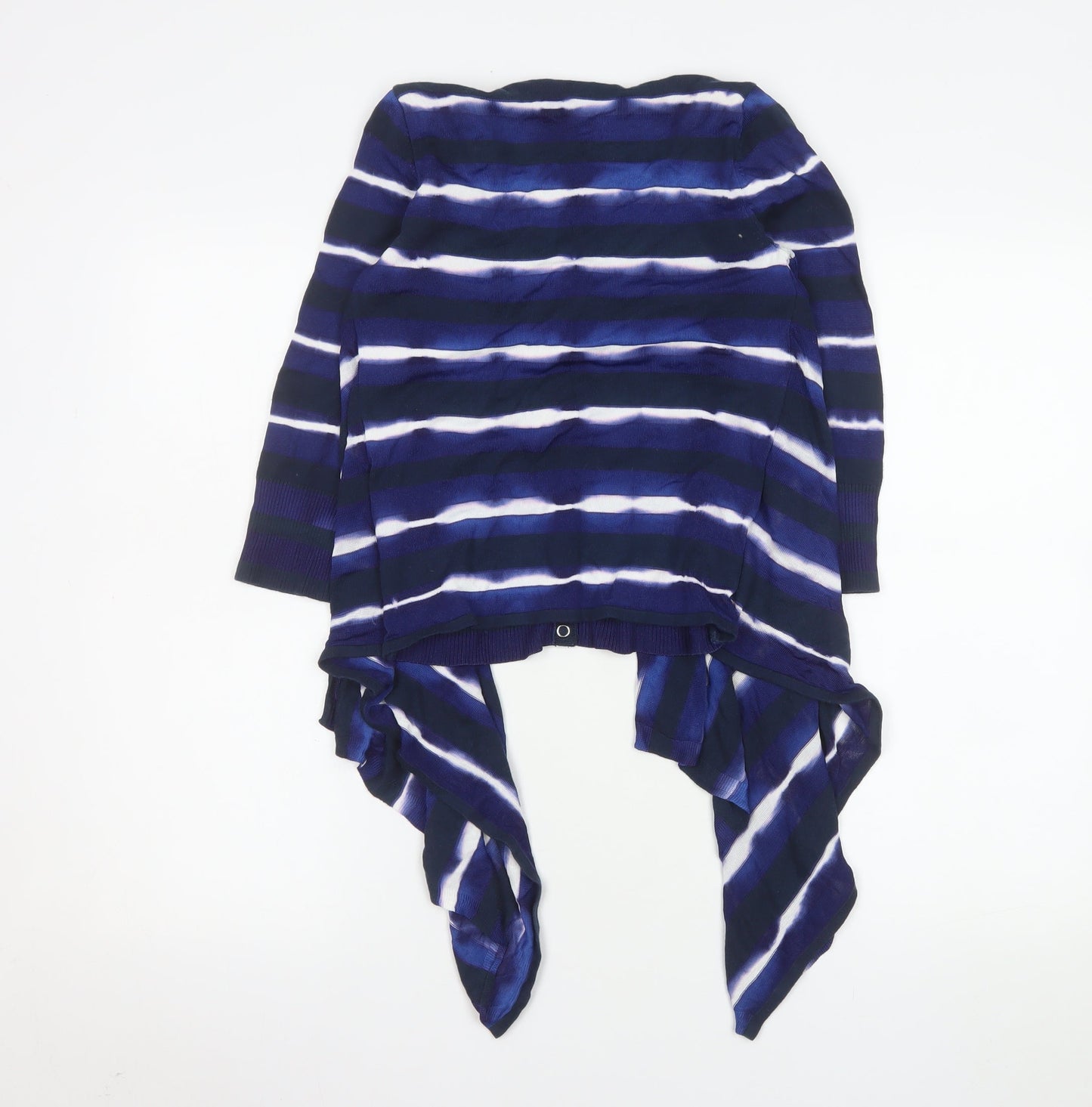 Karen Millen Womens Blue Striped V-Neck Cardigan Size 10