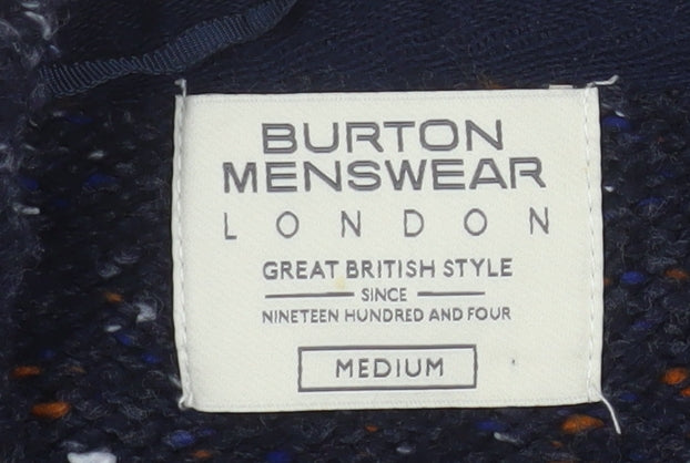 Burton Menswear London Men’s Blue Cable Knit Crew Neck Jumper Medium