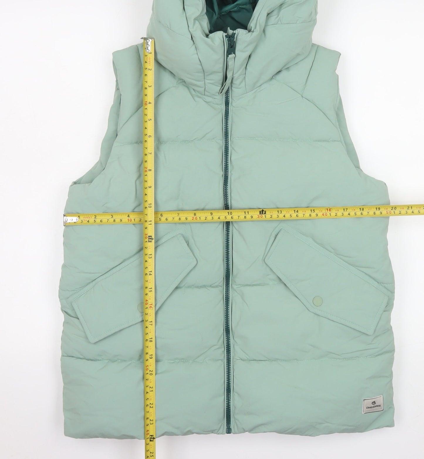 Craghoppers Women Green Hooded Puffer Waistcoat Size 10