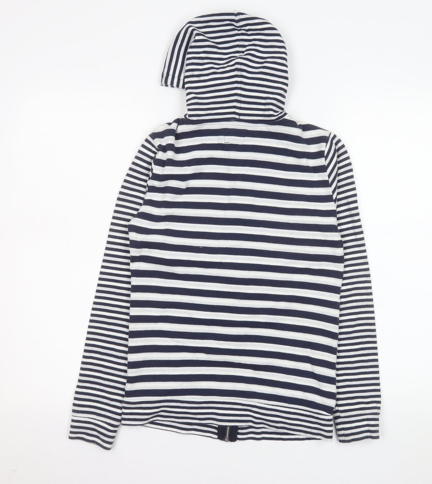 Joules Women's Blue Striped Hooded Full Zip Jacket Size 6