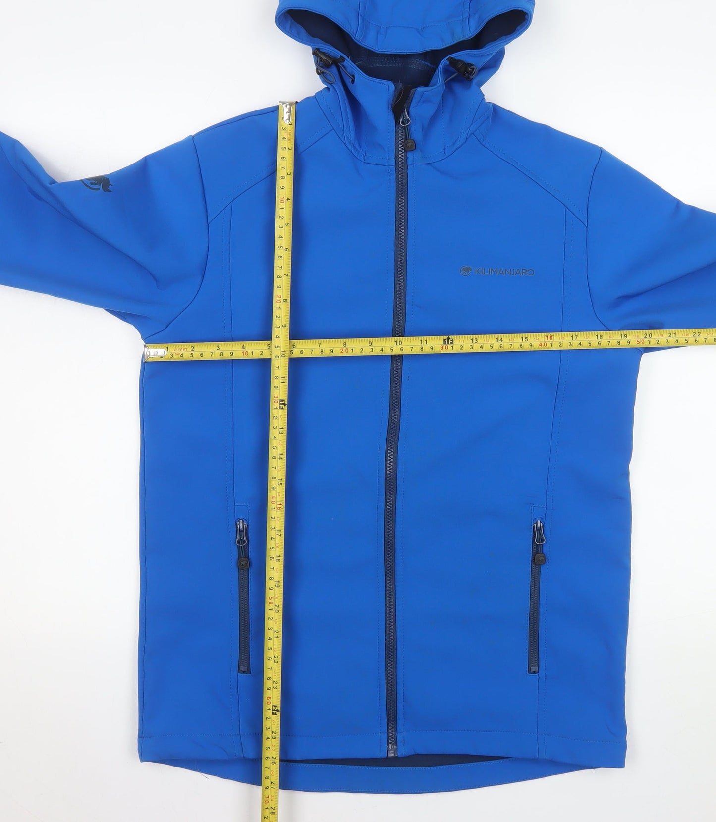 Kilimanjaro Men's Blue Soft Shell Hooded Jacket Size S