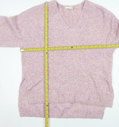 H&M Women’s Pink V-Neck Knit Pullover Jumper XS