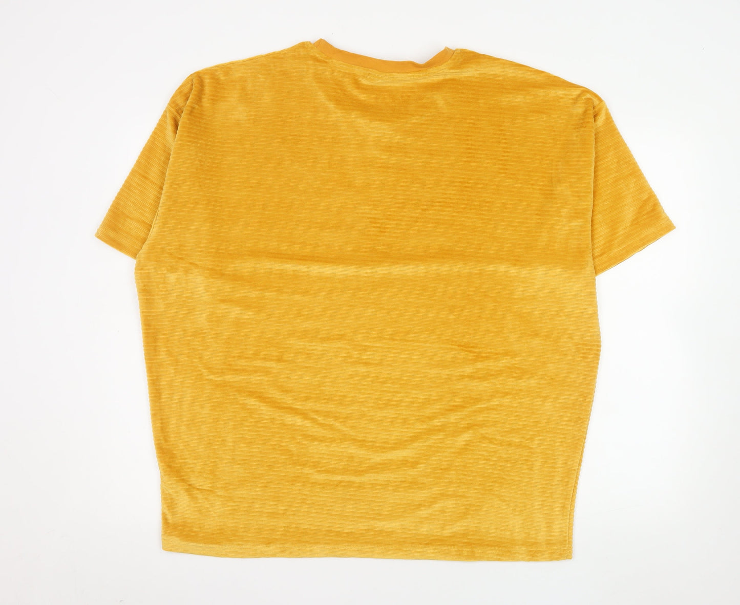 ASOS DESIGN Women’s Yellow Velour Short Sleeve Crew Neck T-Shirt M