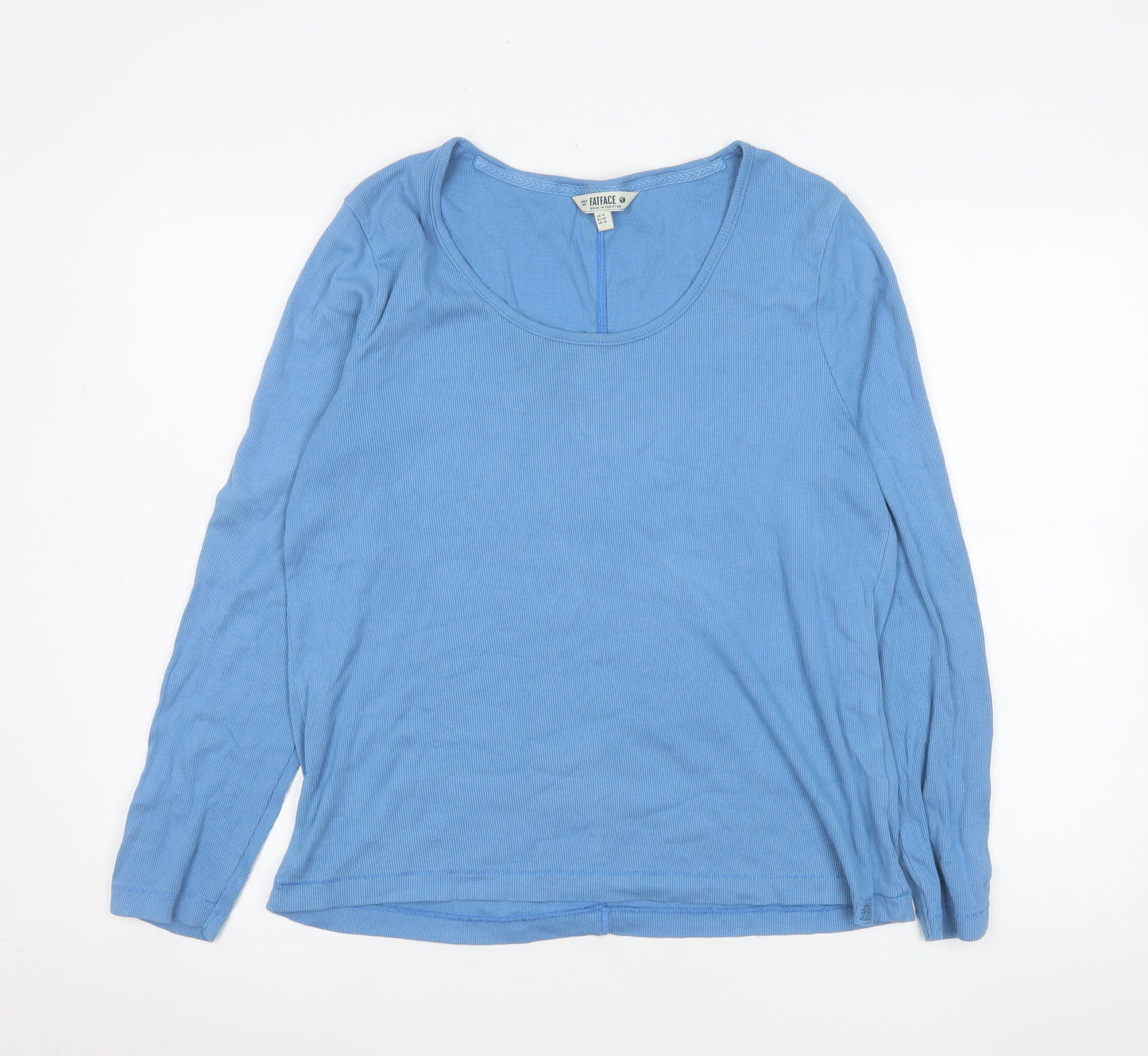 FatFace Women’s Blue Long Sleeve Cotton Stretch T-Shirt UK 16