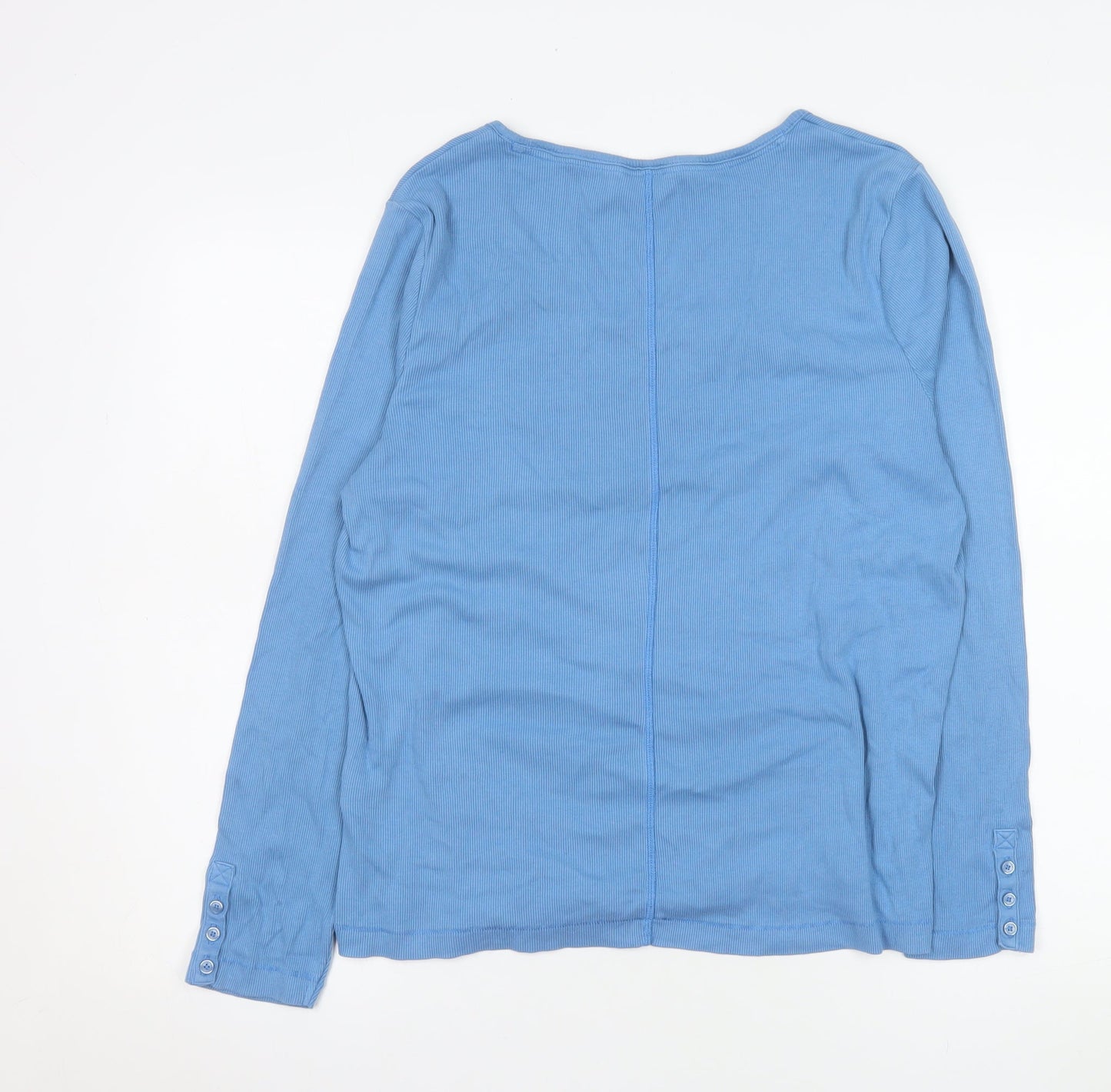 FatFace Women’s Blue Long Sleeve Cotton Stretch T-Shirt UK 16