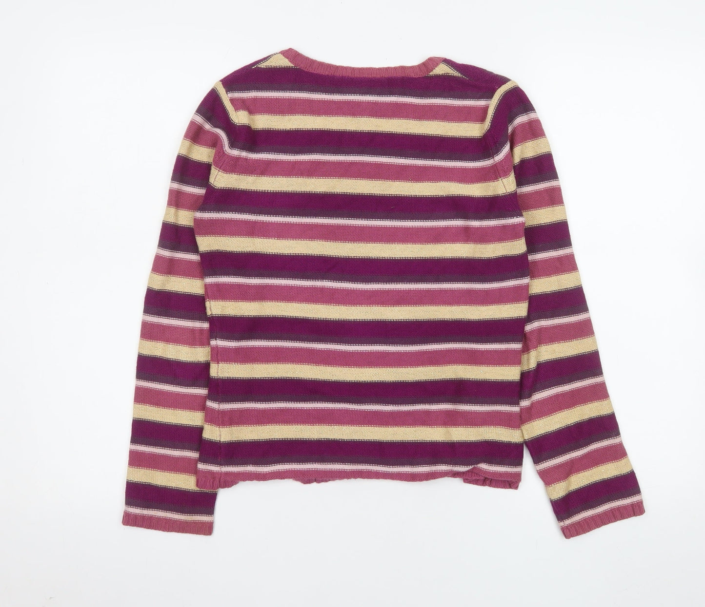 Laura Ashley Women's Multicoloured Stripe Cotton Jumper Small Petite