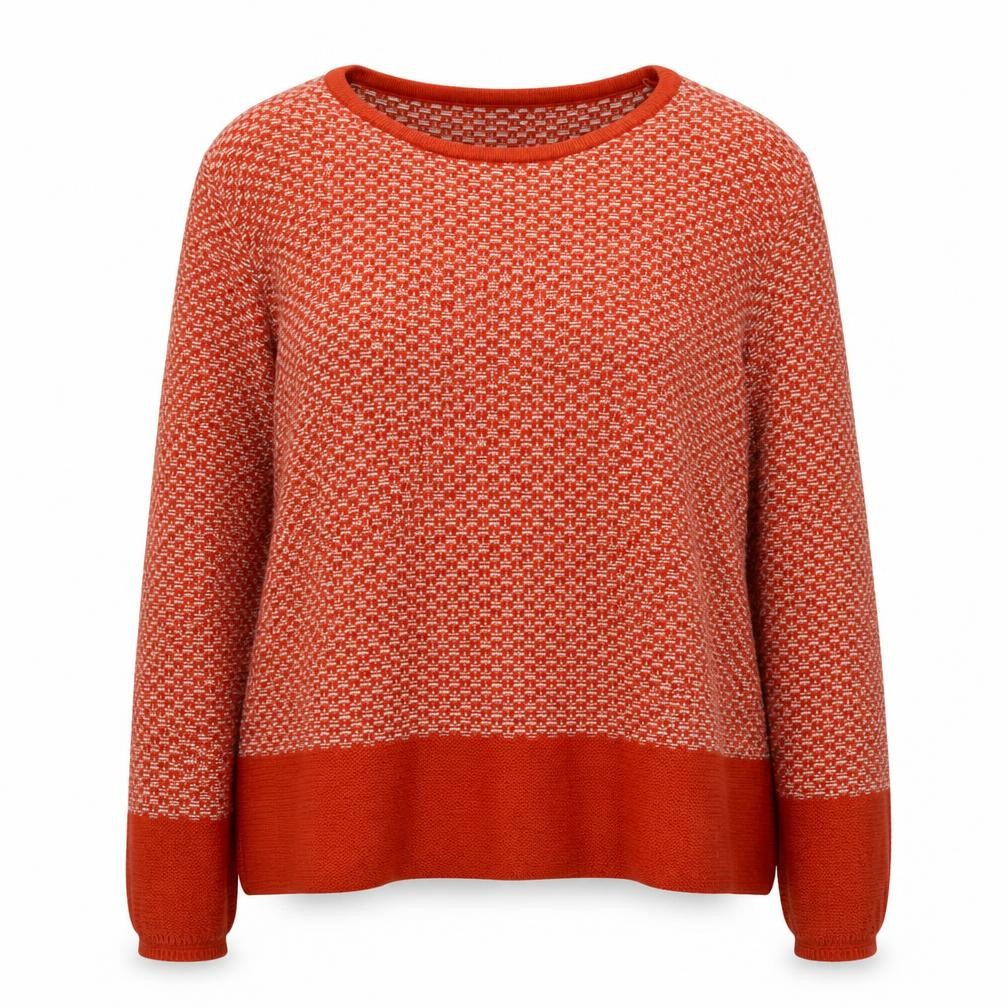 Next Women's Red Geometric Knit Jumper Size 16 Crew Neck