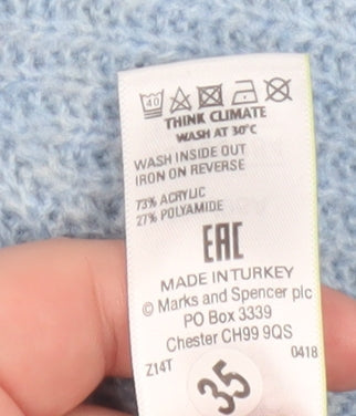 Marks and Spencer Women Blue Beaded Knit Jumper Medium