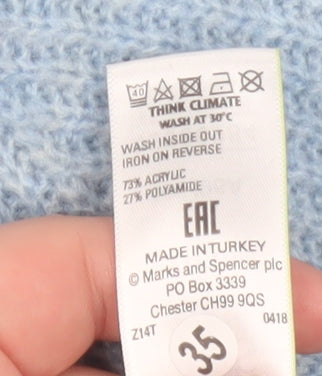 Marks & Spencer Women Blue Beaded Knit Jumper Medium