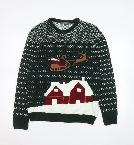 Marks and Spencer Men's Green Christmas Jumper M Pullover Knit
