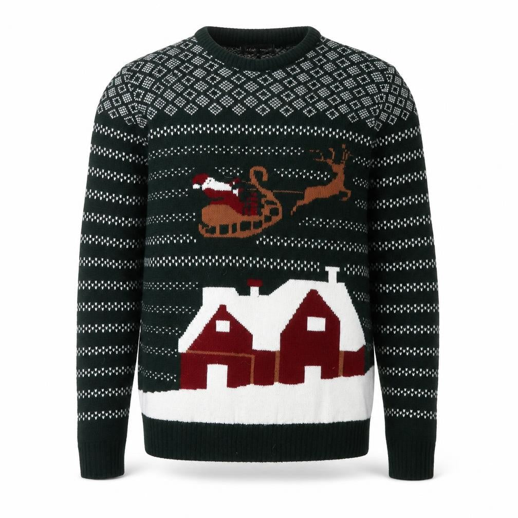 Marks & Spencer Men's Green Christmas Jumper M Pullover Knit