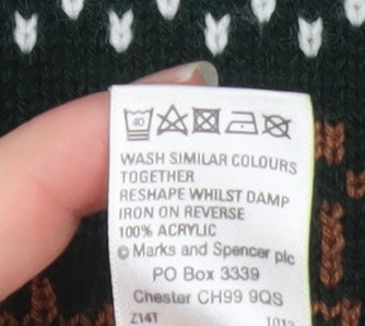 Marks and Spencer Men's Green Christmas Jumper M Pullover Knit