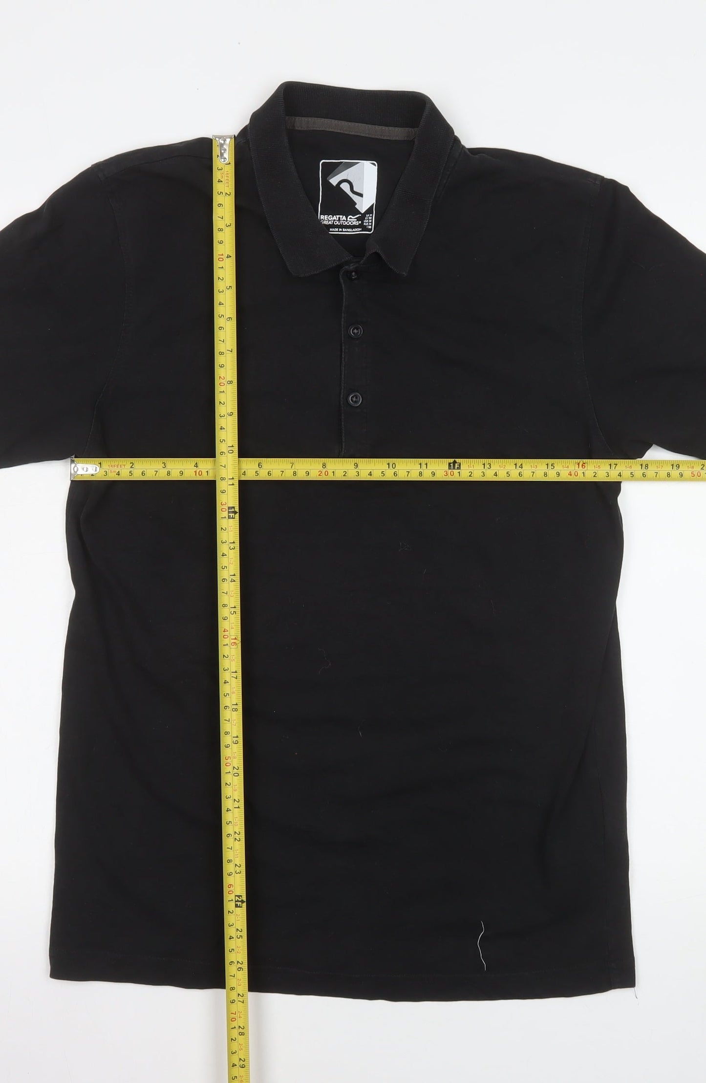 Regatta Great Outdoors Men's Black Polo Shirt Size M Cotton Casual