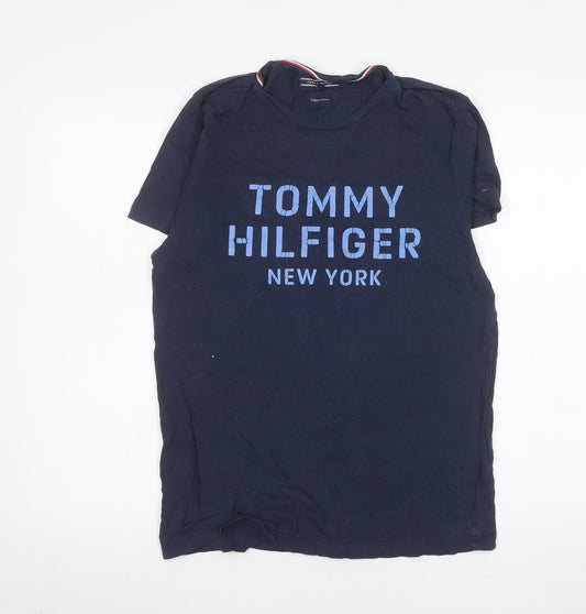 Tommy Hilfiger Men's Navy Blue Graphic Print Short Sleeve T-Shirt Size S