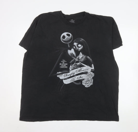 Disney The Nightmare Before Christmas Black XXL T-Shirt Men's Graphic Tee