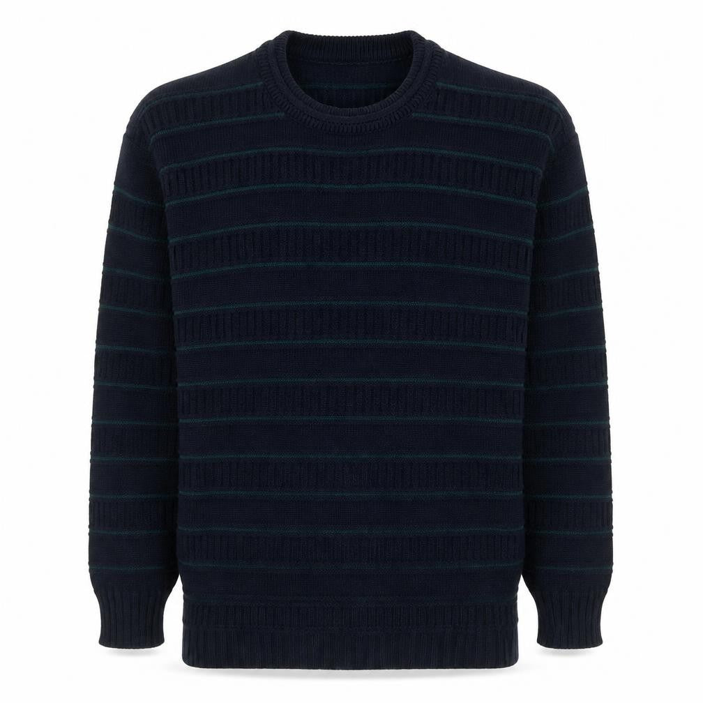 Marks & Spencer Men's Blue Striped Acrylic Pullover Jumper S