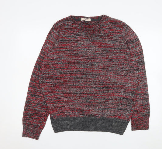 Barons of England Mens Multicoloured L Crew Neck Knit Pullover Jumper