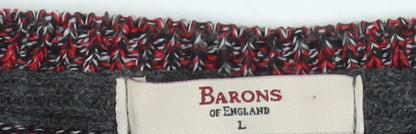 Barons of England Mens Multicoloured L Crew Neck Knit Pullover Jumper