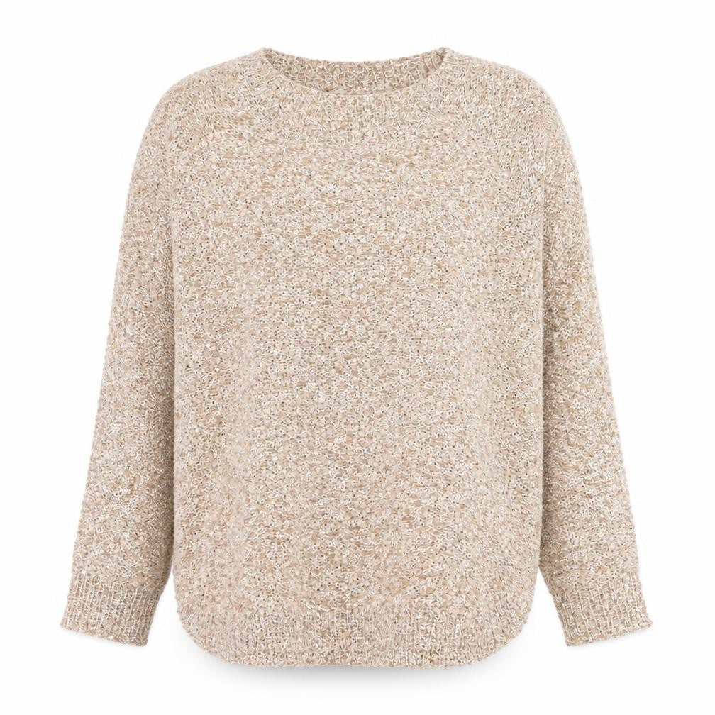 David Emanuel Women's Beige Sequin Knit Pullover Jumper M