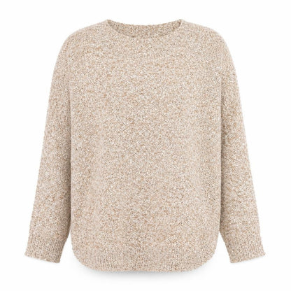 David Emanuel Women's Beige Sequin Knit Pullover Jumper M