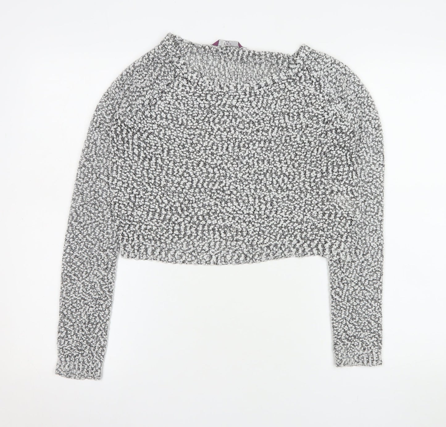 Rio Womens Grey Cropped Knit Long Sleeve Jumper XS