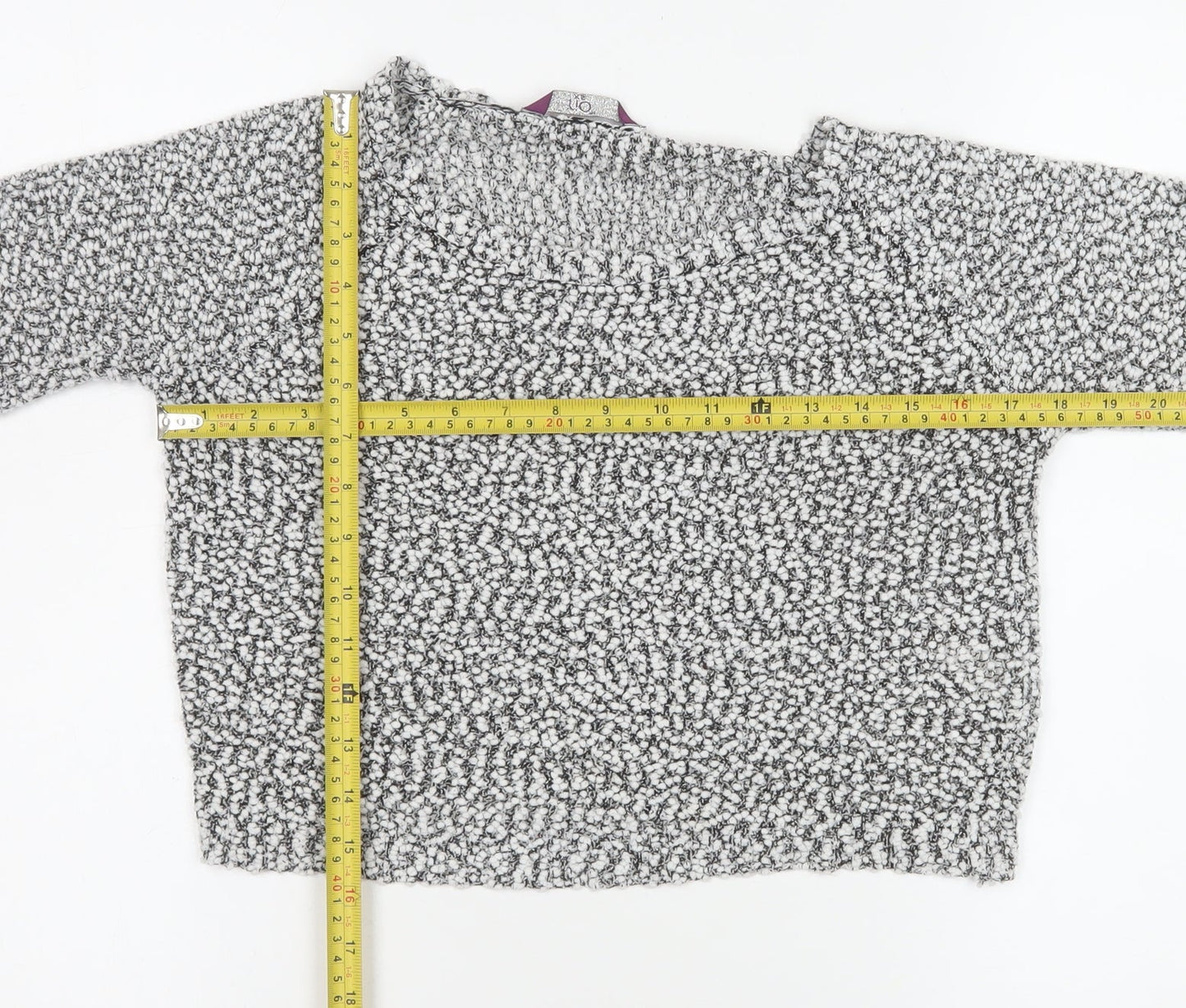 Rio Womens Grey Cropped Knit Long Sleeve Jumper XS